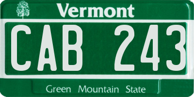 VT license plate CAB243