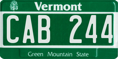 VT license plate CAB244