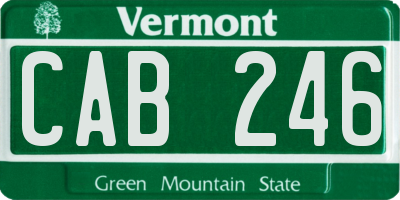 VT license plate CAB246