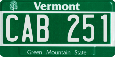 VT license plate CAB251