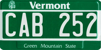 VT license plate CAB252