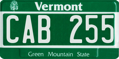 VT license plate CAB255