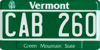 VT license plate CAB260