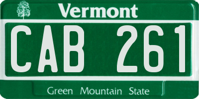 VT license plate CAB261