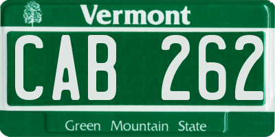VT license plate CAB262