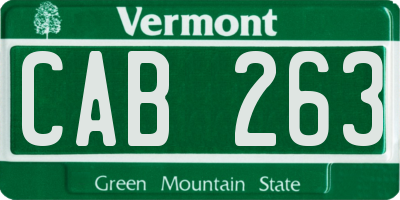 VT license plate CAB263