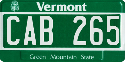 VT license plate CAB265
