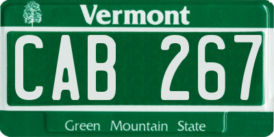 VT license plate CAB267
