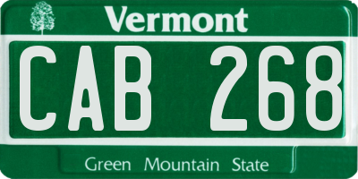 VT license plate CAB268