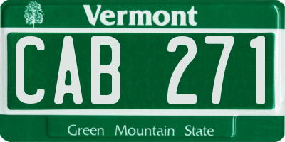 VT license plate CAB271