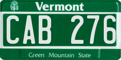 VT license plate CAB276
