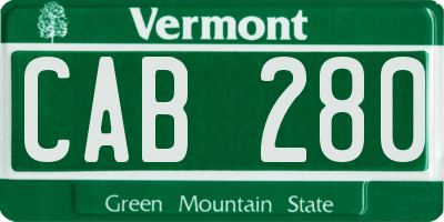 VT license plate CAB280