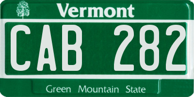 VT license plate CAB282