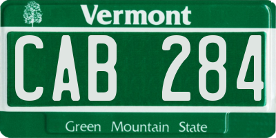 VT license plate CAB284
