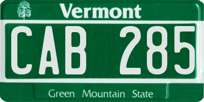 VT license plate CAB285