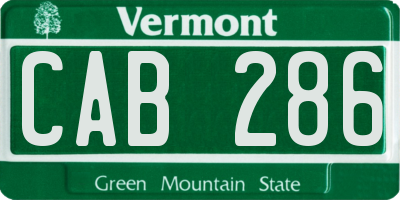 VT license plate CAB286
