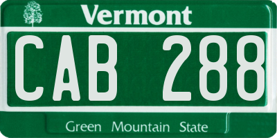 VT license plate CAB288
