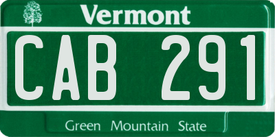 VT license plate CAB291