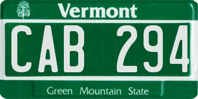 VT license plate CAB294