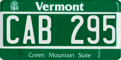 VT license plate CAB295