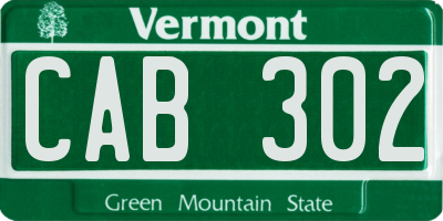 VT license plate CAB302