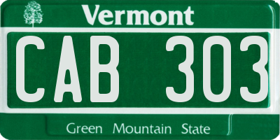 VT license plate CAB303