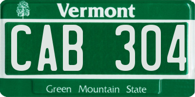 VT license plate CAB304