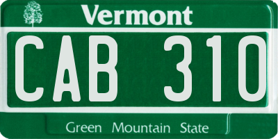 VT license plate CAB310
