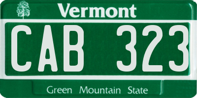 VT license plate CAB323