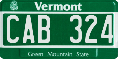 VT license plate CAB324