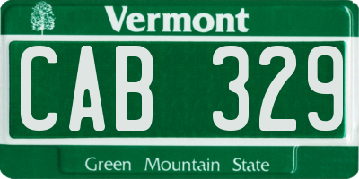VT license plate CAB329