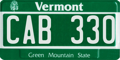 VT license plate CAB330