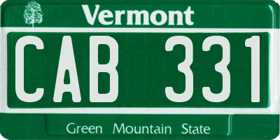 VT license plate CAB331