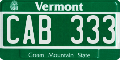 VT license plate CAB333
