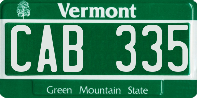 VT license plate CAB335