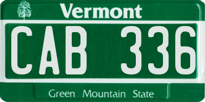 VT license plate CAB336