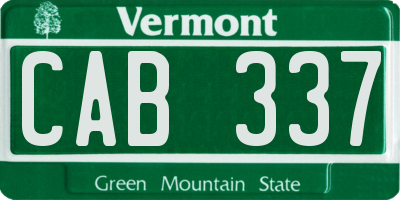 VT license plate CAB337