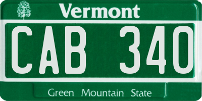 VT license plate CAB340