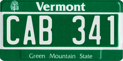 VT license plate CAB341