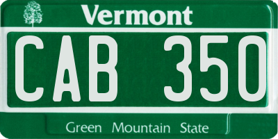 VT license plate CAB350