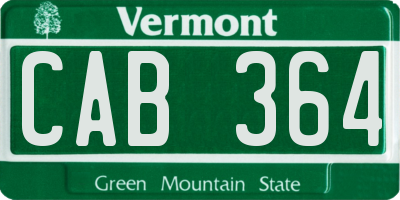 VT license plate CAB364