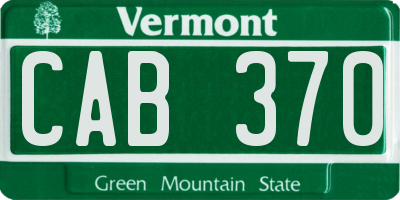 VT license plate CAB370