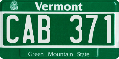 VT license plate CAB371