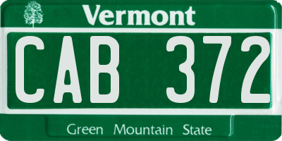 VT license plate CAB372
