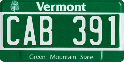 VT license plate CAB391