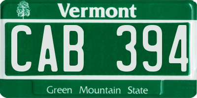 VT license plate CAB394