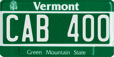 VT license plate CAB400