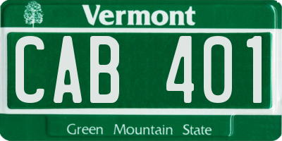 VT license plate CAB401
