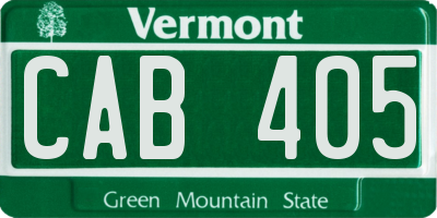 VT license plate CAB405