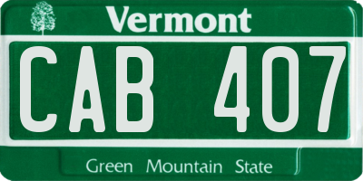 VT license plate CAB407